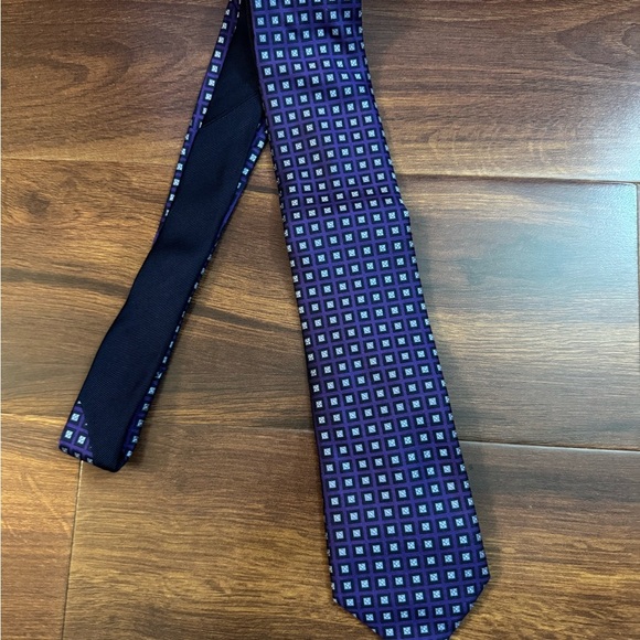 TOMMY HILFIGER Purple and Light Blue Geometric Tie - Picture 3 of 10